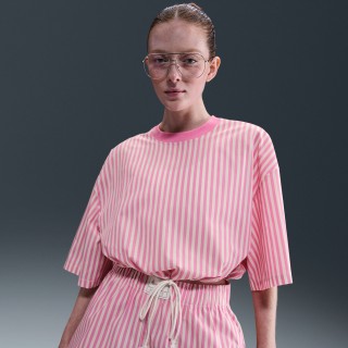 Nike Sportswear Chill Poplin rechte damestop met strepen - Roze