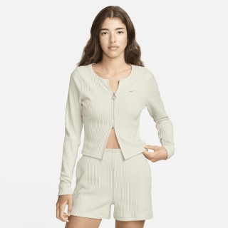 Nike Sportswear Chill Rib aansluitend damesvest met rits over de hele lengte - Bruin