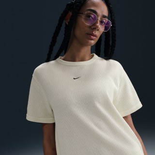 Nike Sportswear Chill Waffle ruimvallende damestop met korte mouwen - Wit