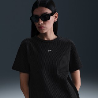 Nike Sportswear Chill Waffle ruimvallende damestop met korte mouwen - Zwart
