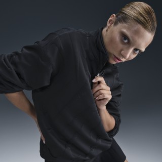 Nike Sportswear Collection oversized warm sweatshirt met logo en korte rits voor dames - Zwart