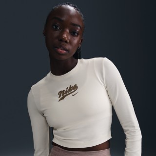 Nike Sportswear croptop met lange mouwen voor dames - Grijs