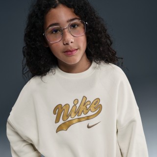 Nike Sportswear kort sweatshirt van fleece voor meisjes - Wit