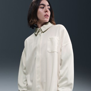 Nike Sportswear oversized jacquard damesshirt met strepen en knoopsluiting - Bruin