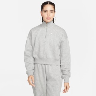 Nike Sportswear Phoenix Fleece cropped sweatshirt met korte rits voor dames - Grijs