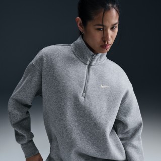 Nike Sportswear Phoenix Fleece lang, oversized sweatshirt met korte rits voor dames - Grijs