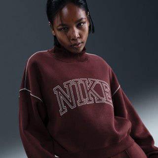 Nike Sportswear Phoenix Fleece sweatshirt met opstaande kraag voor dames - Rood