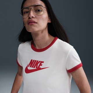 Nike Sportswear Ringer T-shirt met korte mouwen voor dames - Wit