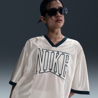 Nike Sportswear Street oversized jersey met korte mouwen en graphic voor dames - Wit
