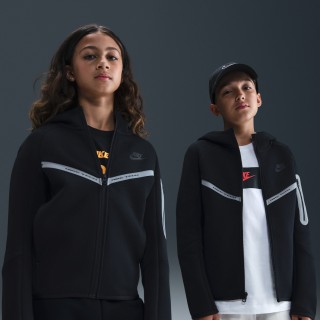 Nike Sportswear Tech Fleece Hoodie met rits voor jongens - Zwart