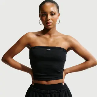 Nike strakke tube-top voor dames - Zwart