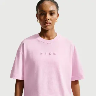 Nike T-shirt met korte mouwen en recht design voor dames - Roze