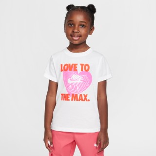 Nike T-shirt met 'Lover to the Max' graphic voor kleuters - Wit