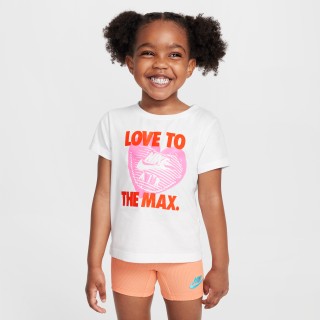Nike T-shirt met 'Lover to the Max' graphic voor peuters - Wit
