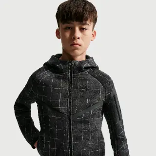 Nike Tech Fleece Hoodie met rits voor jongens - Grijs