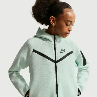 Nike Tech Fleece hoodie met rits voor meisjes - Groen