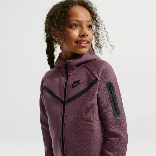 Nike Tech Fleece hoodie met rits voor meisjes - Paars