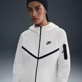 Nike Tech Fleece Windrunner hoodie met rits voor dames - Wit