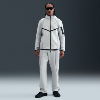 Nike Tech fleecebroek met kleurblokken en open zoom voor heren - Grijs