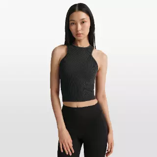 NikeSKIMS Ribbed Seamless racerneck-tanktop - Zwart