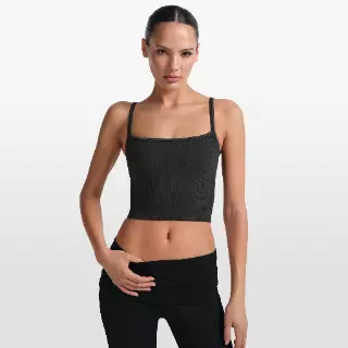 NikeSKIMS Ribbed Seamless tanktop voor dames - Zwart