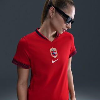 Noorwegen 2025 Stadium Thuis (vrouwenelftal) Nike Dri-FIT replicavoetbalshirt voor dames - Rood