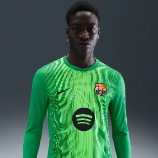 Noorwegen 2025/26 Stadium Goalkeeper Nike Dri-FIT replicavoetbalshirt met lange mouwen voor heren - Groen