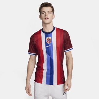 Noorwegen (herenelftal) 2024/25 Stadium Thuis Nike Dri-FIT replica voetbalshirt voor heren - Rood