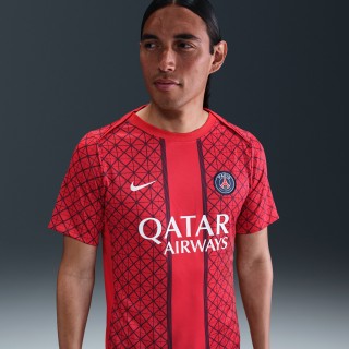 Paris Saint-Germain Academy Pro Uit Nike Dri-FIT warming-uptop met korte mouwen voor heren - Rood