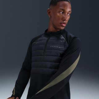 Paris Saint-Germain Academy Winter Warrior Nike Therma-FIT voetbaltrainingstop voor heren - Zwart