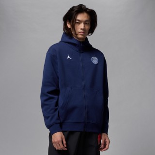 Paris Saint-Germain Hoop Fleece Dri-FIT herenhoodie met rits - Blauw