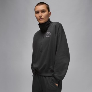 Paris Saint-Germain pullover van fleece met halflange rits voor dames - Grijs