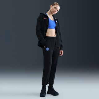 Paris Saint-Germain Tech Nike Total 90 voetbaljoggingbroek van fleece met halfhoge taille voor dames - Zwart