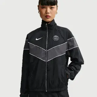 Paris Saint-Germain Windrunner Nike geweven voetbaljack met uv-bescherming voor dames - Zwart