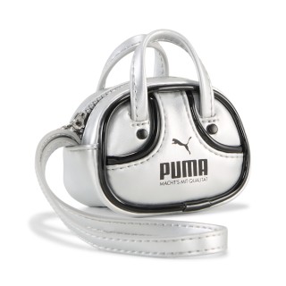 PUMA 1976 Metallic sporttas met sleutelhanger van 0,2 liter, Zwart/Grijs