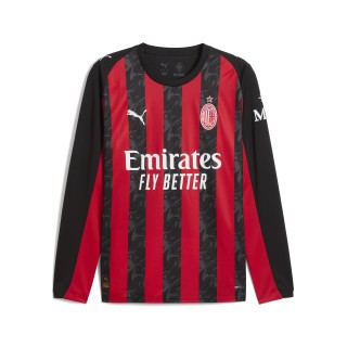 PUMA AC Milan 25/26 thuisshirt met lange mouwen voor Heren, Zwart/Rood