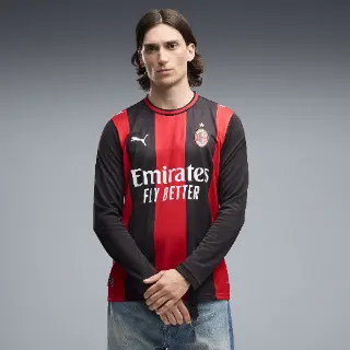 PUMA AC Milan 26/27 thuisshirt met lange mouwen voor Heren, Zwart/Rood