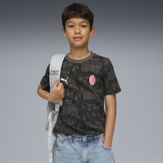 PUMA AC Milan FtblCulture T-shirt met all-over-print, Zwart/Rood