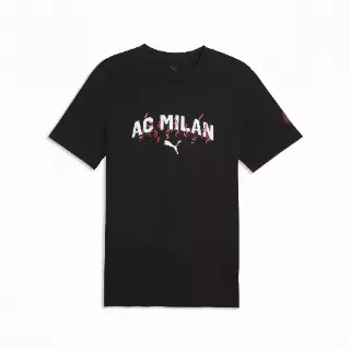 PUMA AC Milan FtblCulture T-shirt voor Heren, Zwart/Wit