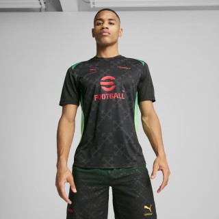 PUMA AC MILAN x OFF-Witâ¢ prematch-shirt voor Heren, Zwart/Rood