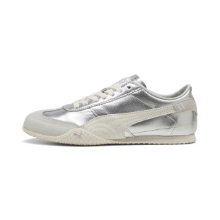 PUMA Bella leren sneakers voor Dames, Wit/Zilver