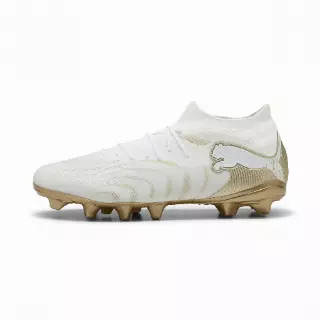 PUMA FUTURE 9 MATCH FG/AG uniseks voetbalschoenen, Zwart/Wit/Goud