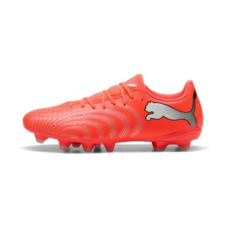 PUMA FUTURE 9 PLAY FG/AG uniseks voetbalschoenen, Zwart/Rood/Wit