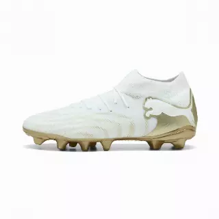 PUMA FUTURE 9 PRO FG/AG uniseks voetbalschoenen, Zwart/Wit/Goud