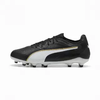 PUMA KING 20 ULTIMATE FG/AG uniseks voetbalschoenen, Zwart/Wit/Goud