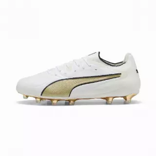 PUMA KING 20 ULTIMATE FG/AG uniseks voetbalschoenen, Zwart/Wit/Goud