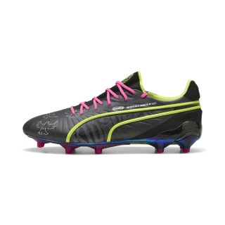 PUMA KING ULTIMATE x KIDSUPER FG/AG unisex voetbalschoenen, Groen/Zwart/Grijs
