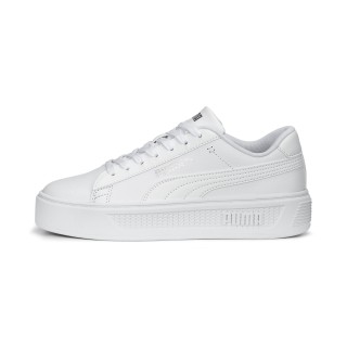 PUMA Smash Platform v3 sneakers voor Dames, Wit/Zilver