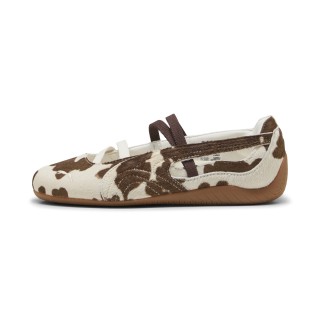 PUMA Speedcat Ballet sneakers met koeienprint voor Dames, Wit/Bruin