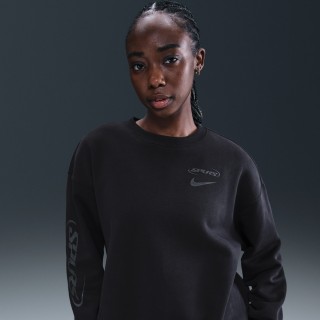 Tottenham Hotspur Phoenix Fleece Nike oversized voetbalsweatshirt met ronde hals voor dames - Zwart